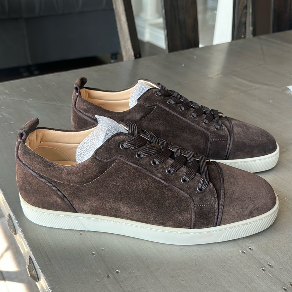 Christian Louboutin Louis orlato flat brown suede cosme sneaker trainer sz 41